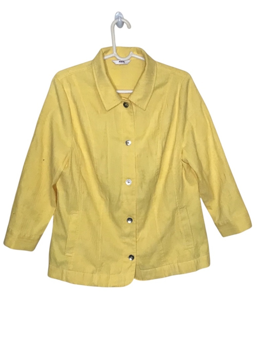 Alia Petite Yellow Textured Shirt Jacket Women’s Vintage Lightweight Overshirt